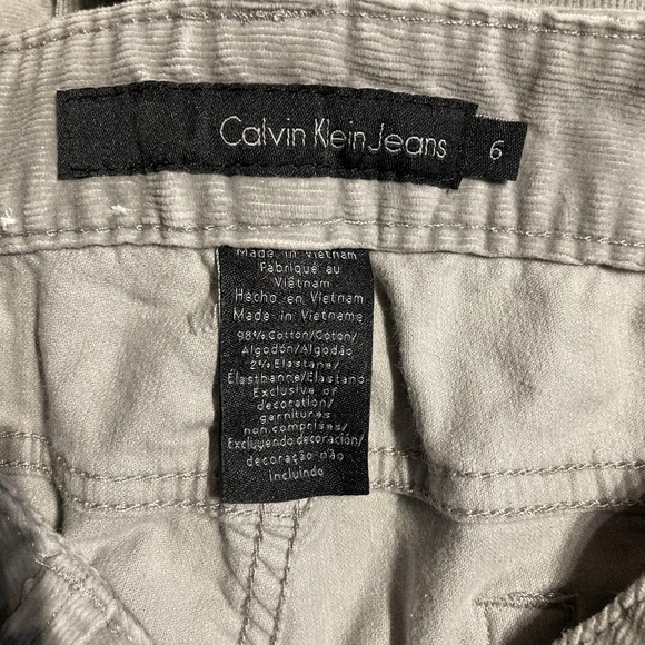 Calvin Klein Slim Bootcut Cords Corduroy Pants Women's Size 6 Light Grey EUC - Picture 5 of 7